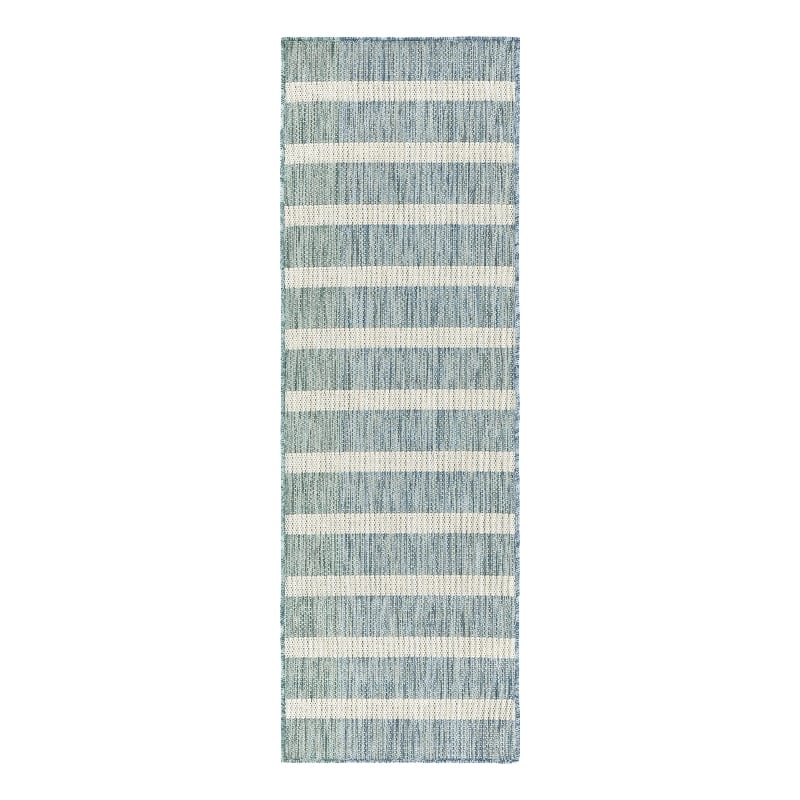 Nourison Home Positano 8' Runner Fabric Aqua Ivory Area Rug