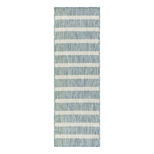 Nourison Home Positano 8' Runner Fabric Aqua Ivory Area Rug