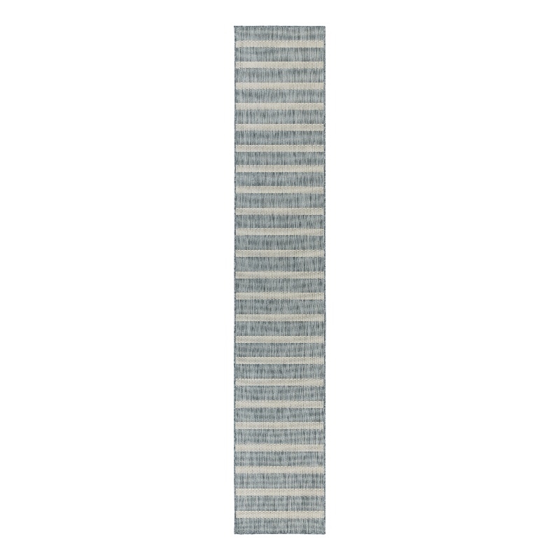 Nourison Home Positano 12' Runner Fabric Aqua Ivory Area Rug