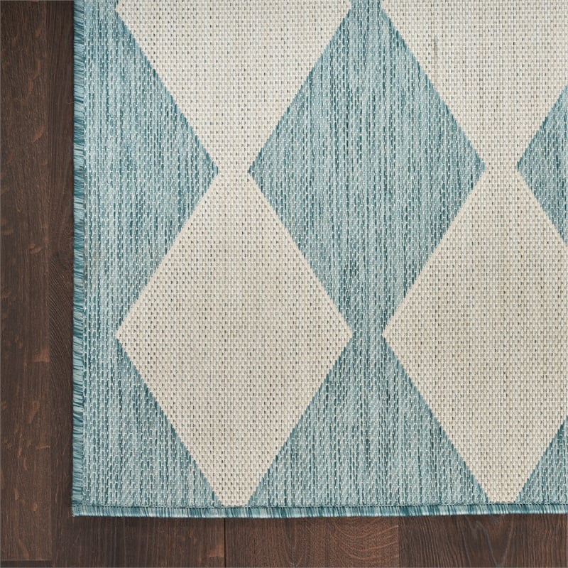 Nourison Home Positano 8' Runner Fabric Aqua Area Rug