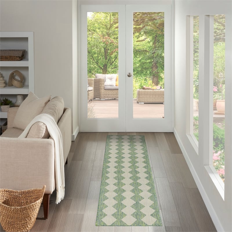 Nourison Home Positano 6' Runner FabricBlue Green Area Rug
