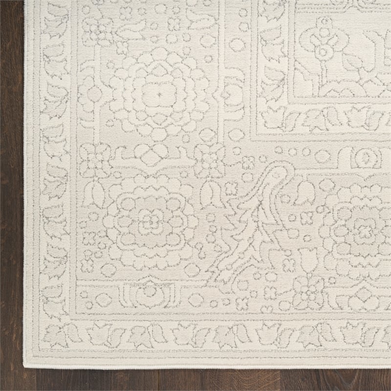 Nourison Home Grace 5' x 7' PolyesterIvory Light Grey Area Rug