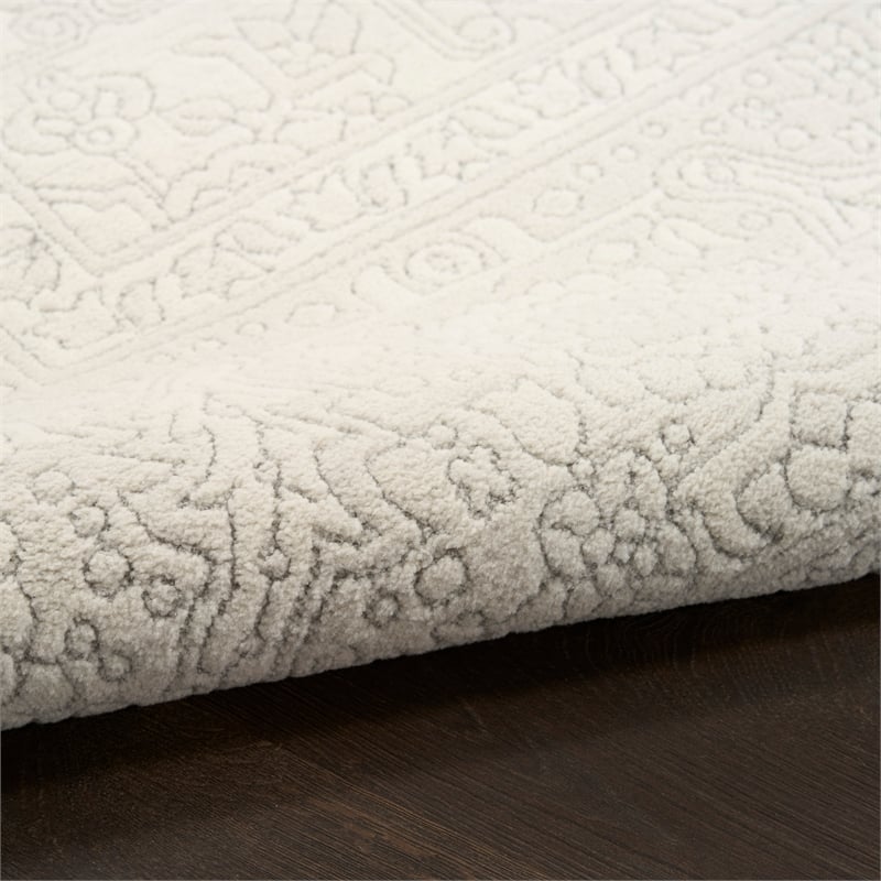 Nourison Home Grace 5' x 7' PolyesterIvory Light Grey Area Rug