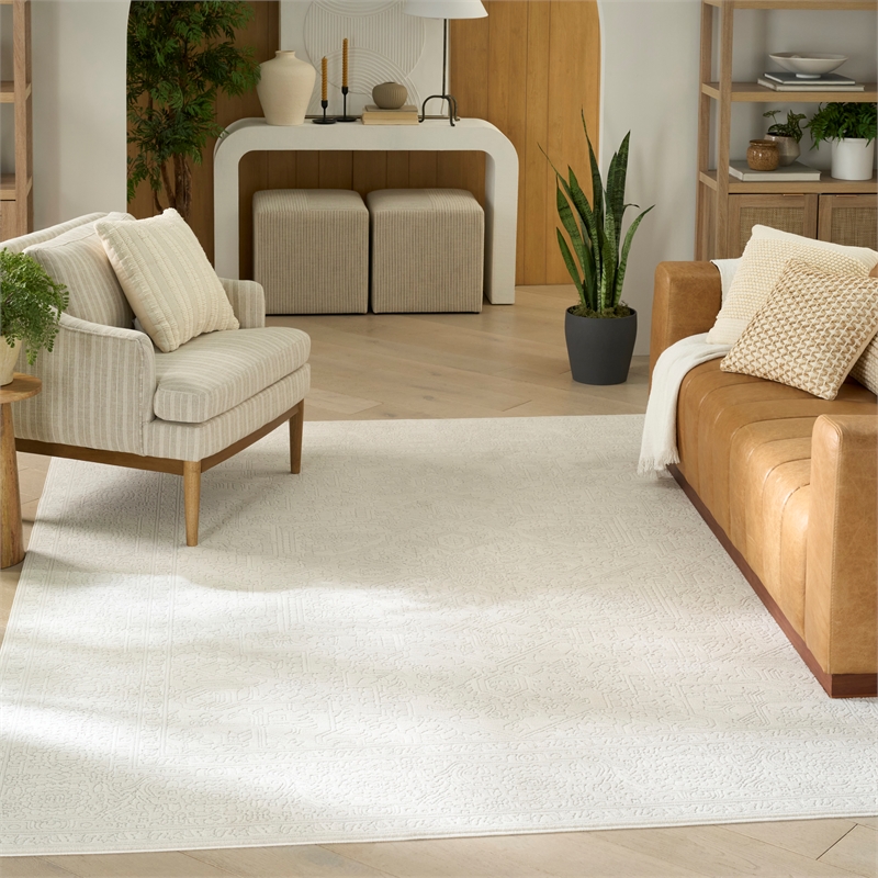 Nourison Home Grace 5' x 7' PolyesterIvory Light Grey Area Rug