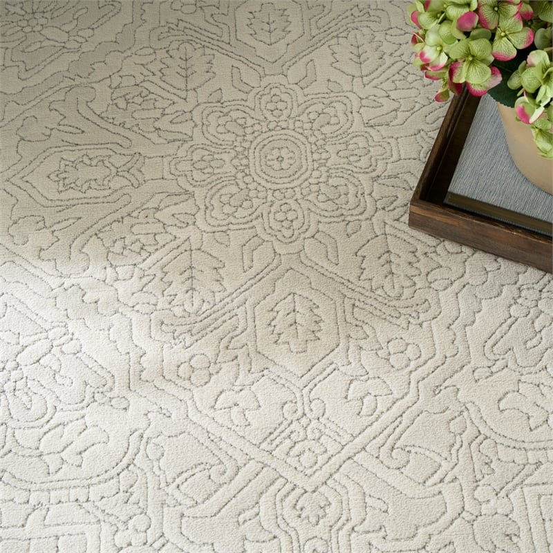 Nourison Home Grace 5' x 7' PolyesterIvory Light Grey Area Rug