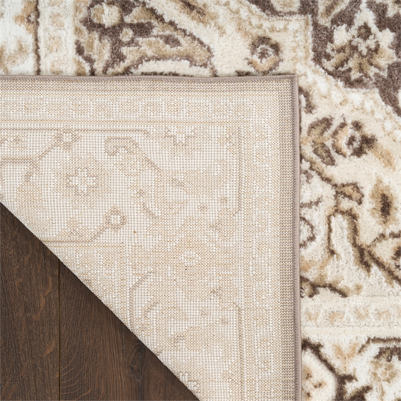 Nourison Home Dekor 4' x 6' Polyester Brown Ivory Area Rug