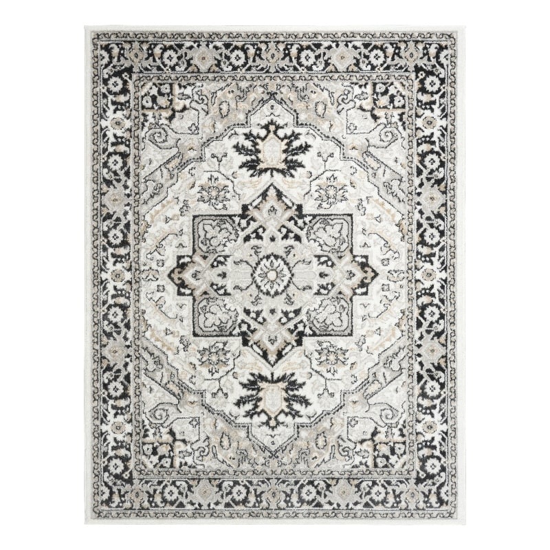 Nourison Home Dekor 5' x 7' PolyesterIvory Charcoal Area Rug
