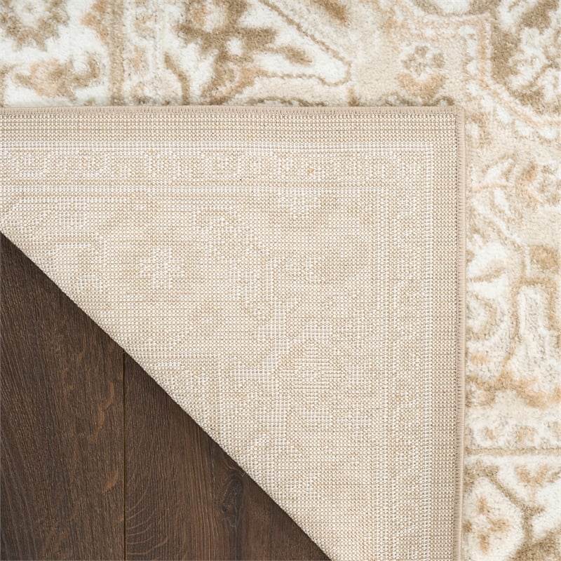Nourison Home Dekor 4' x 6' Polyester Taupe Ivory Area Rug