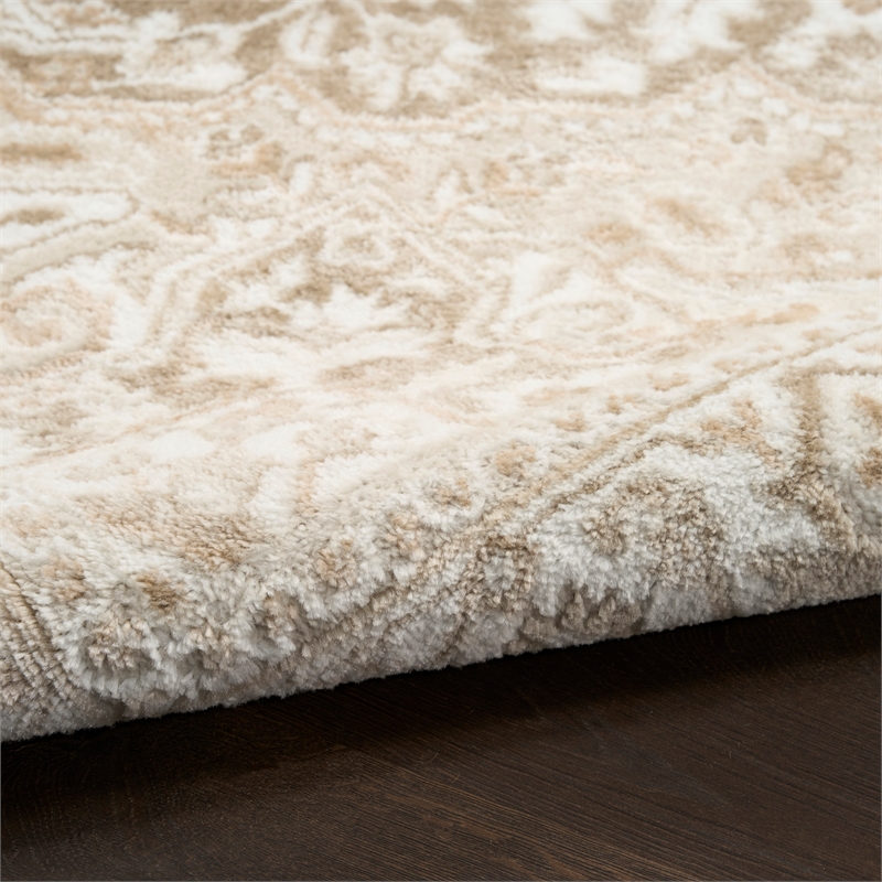 Nourison Home Dekor 4' x 6' Polyester Taupe Ivory Area Rug