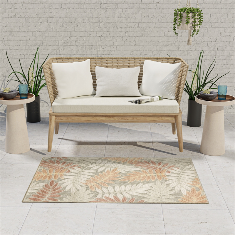 Nourison Home Dekor 4' x 6' Polyester Taupe Ivory Area Rug