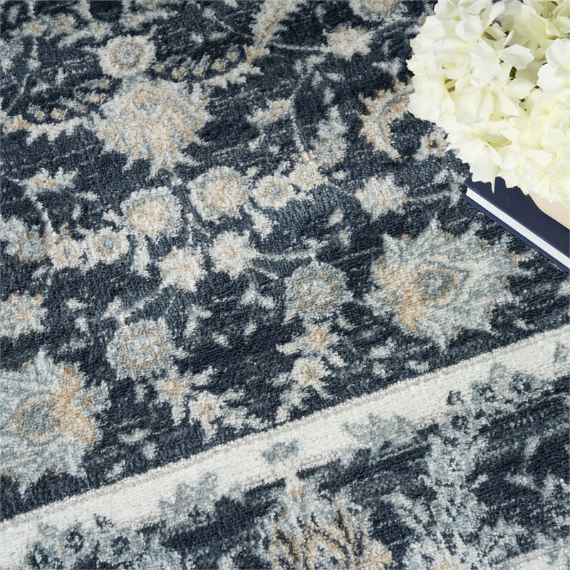 Nourison Home Dekor 5' x 7' Polyester Slate Ivory Area Rug