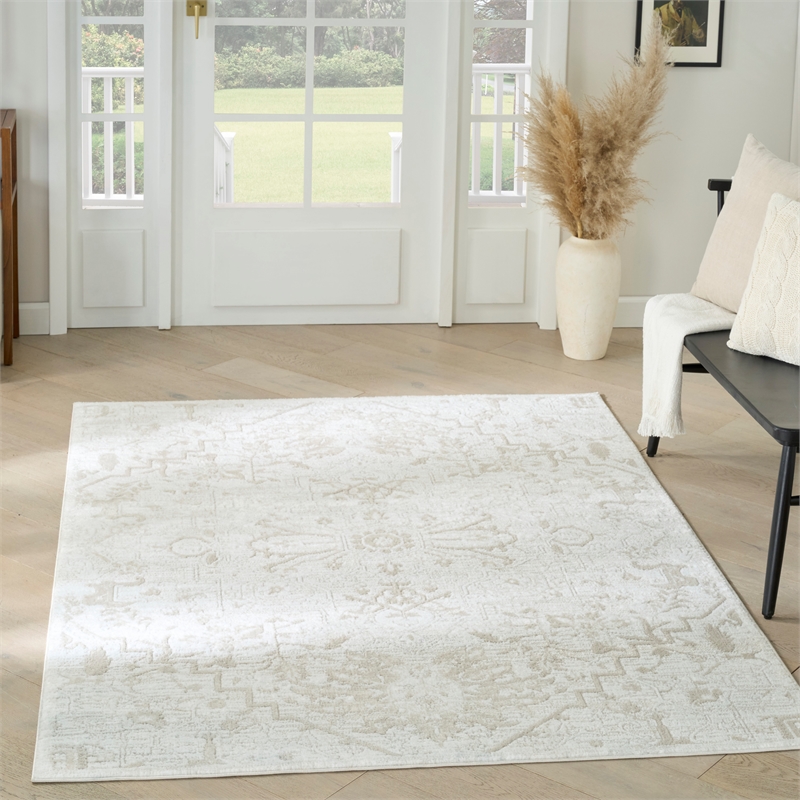 Nourison Home Dekor 5' x 7' Polyester Ivory Area Rug