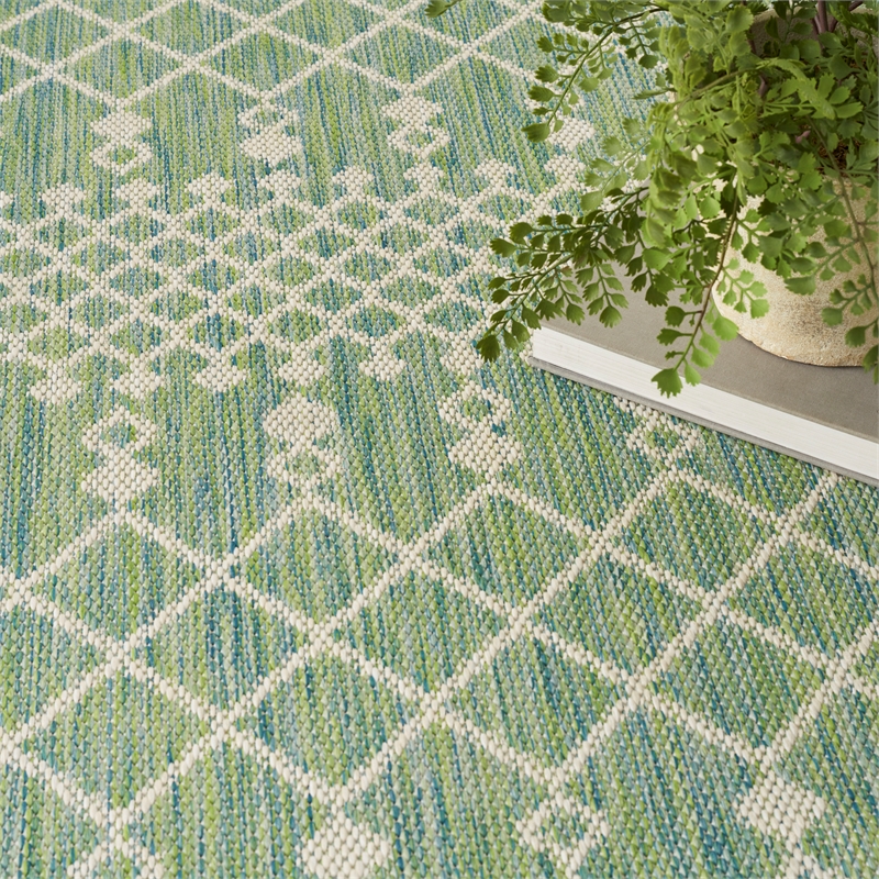Nourison Positano 4' x 6' Fabric Blue Green Area Rug
