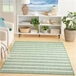 Nourison Positano 4' x 6' Fabric Blue Green Ivory Modern Rug