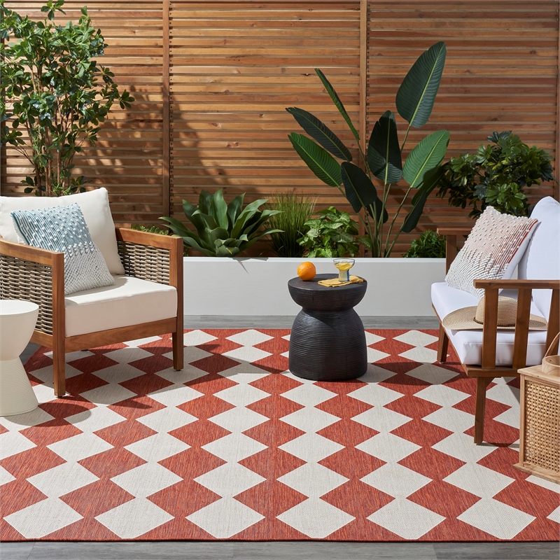 Nourison Home Positano 7' x 10' Fabric Terracotta Area Rug