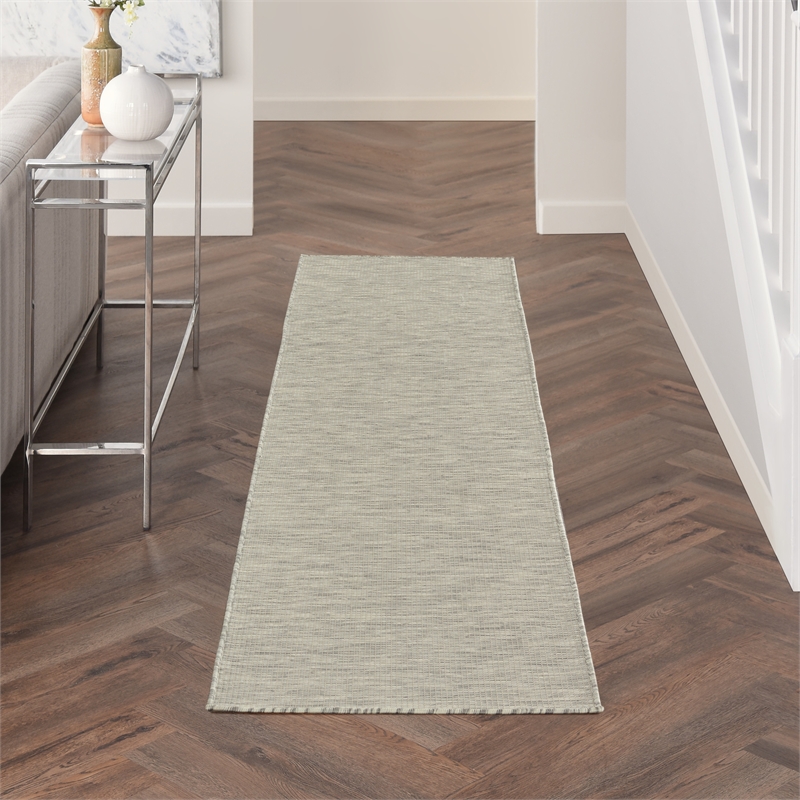 Nourison Home Positano 6' Runner Fabric Light Grey Area Rug