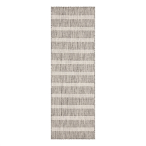 Nourison Home Positano 6' Runner Fabric Grey Ivory Area Rug