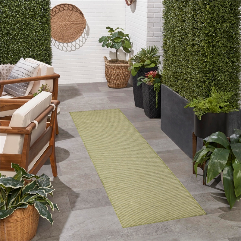 Nourison Home Positano 10' Runner Fabric Green Area Rug