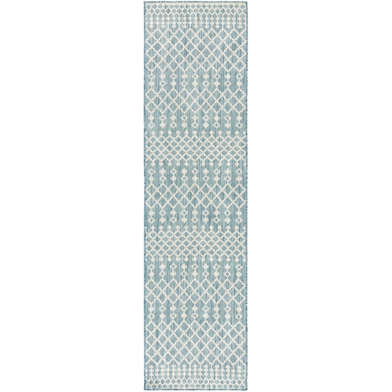 Nourison Home Positano 10' Runner Fabric Aqua Area Rug