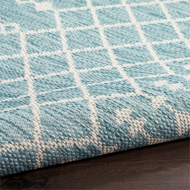 Nourison Home Positano 10' Runner Fabric Aqua Area Rug