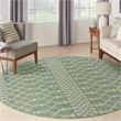 Nourison Home Positano 6' x Round Fabric Blue Green Area Rug