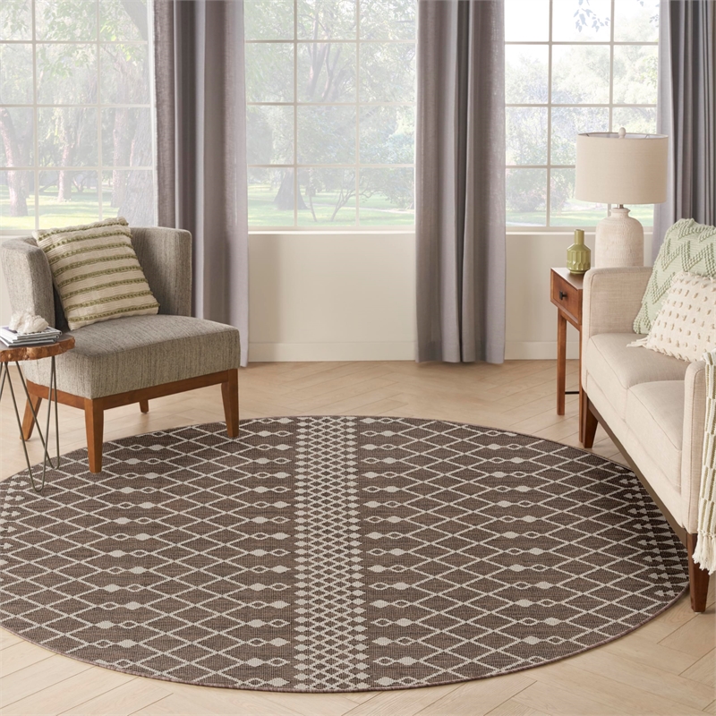 Nourison Home Positano 6' x Round Fabric Natural Area Rug