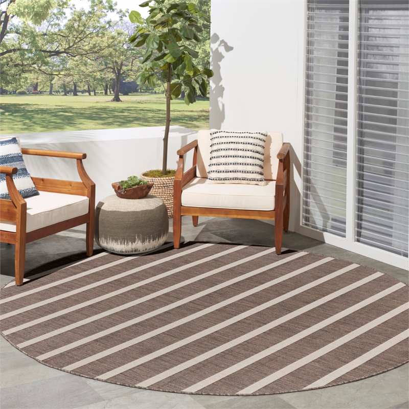 Nourison Home Positano 6' x Round Fabric Natural Ivory Area Rug