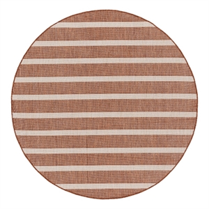 Nourison Home Positano 6' x Round Fabric Terracotta Ivory Area Rug
