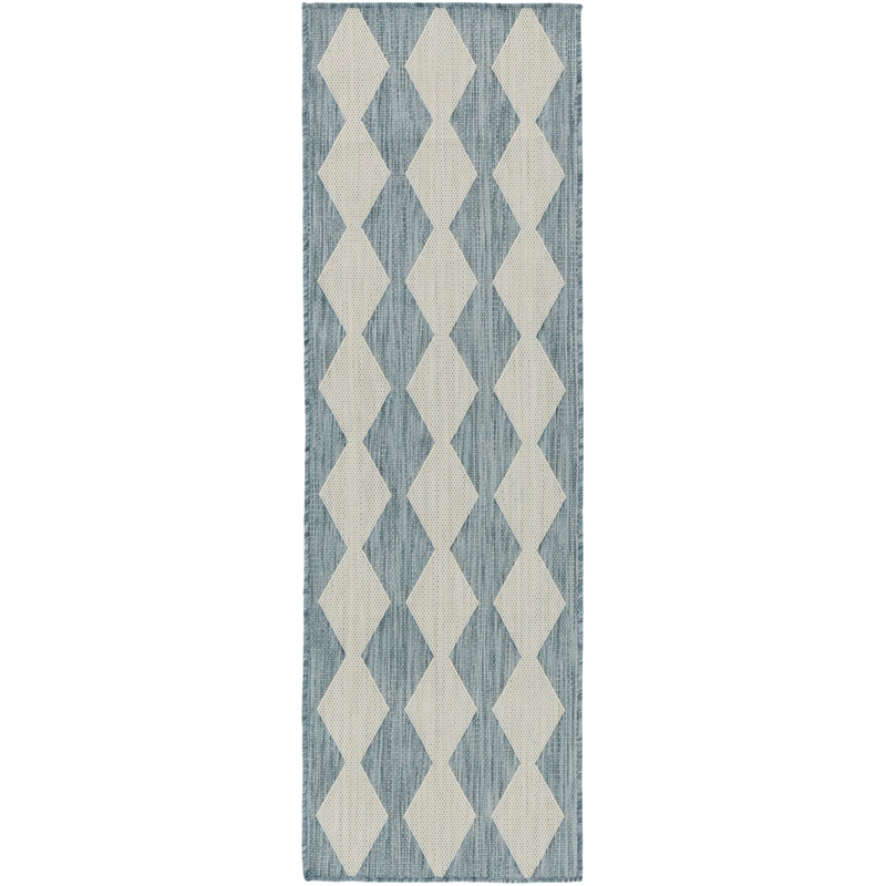 Nourison Home Positano 6' Runner Fabric Aqua Area Rug