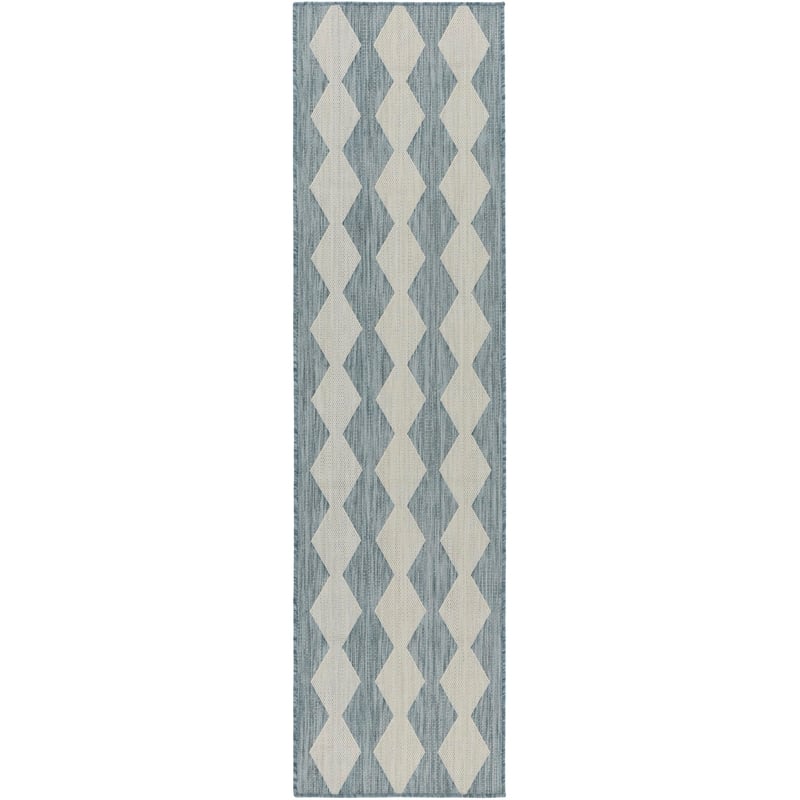 Nourison Home Positano 10' Runner Fabric Aqua Area Rug