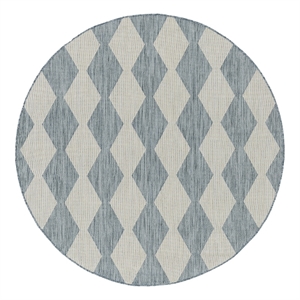 Nourison Home Positano 6' x Round Fabric Aqua Area Rug