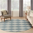 Nourison Home Positano 8' x Round Fabric Aqua Area Rug