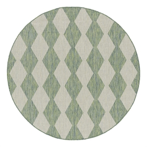 Nourison Home Positano 6' x Round Fabric Blue Green Area Rug