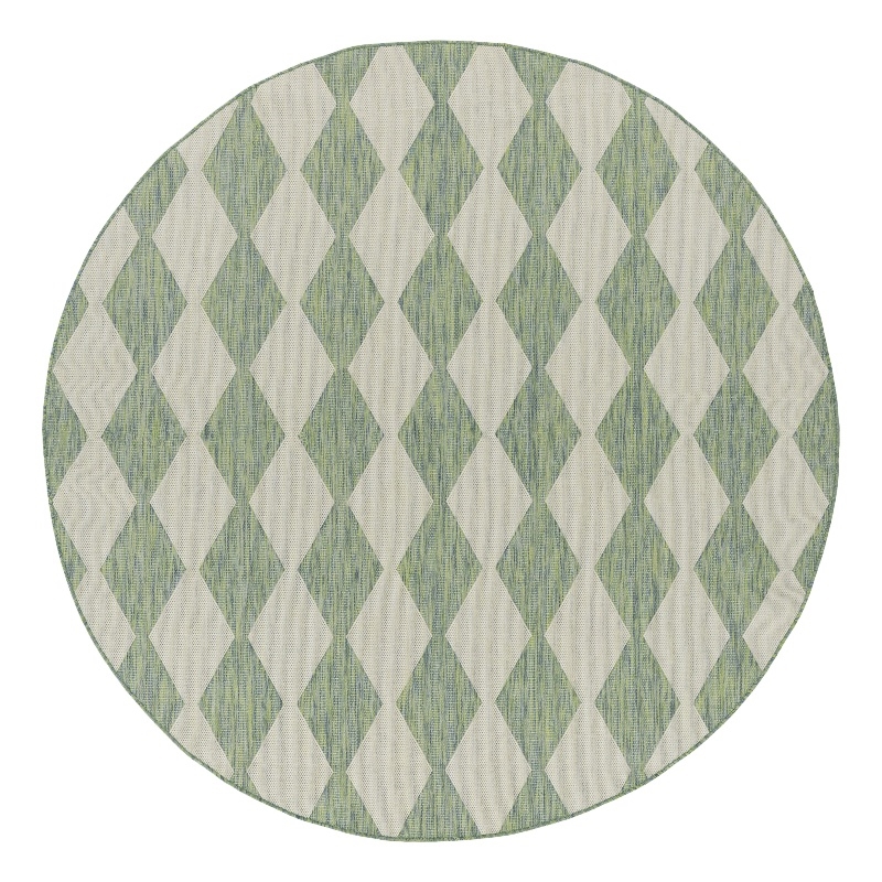 Nourison Home Positano 8' x Round Fabric Blue Green Area Rug
