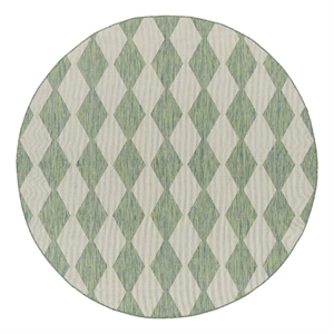 Nourison Home Positano 8' x Round Fabric Blue Green Area Rug
