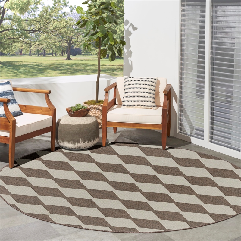 Nourison Home Positano 6' x Round Fabric Natural Area Rug