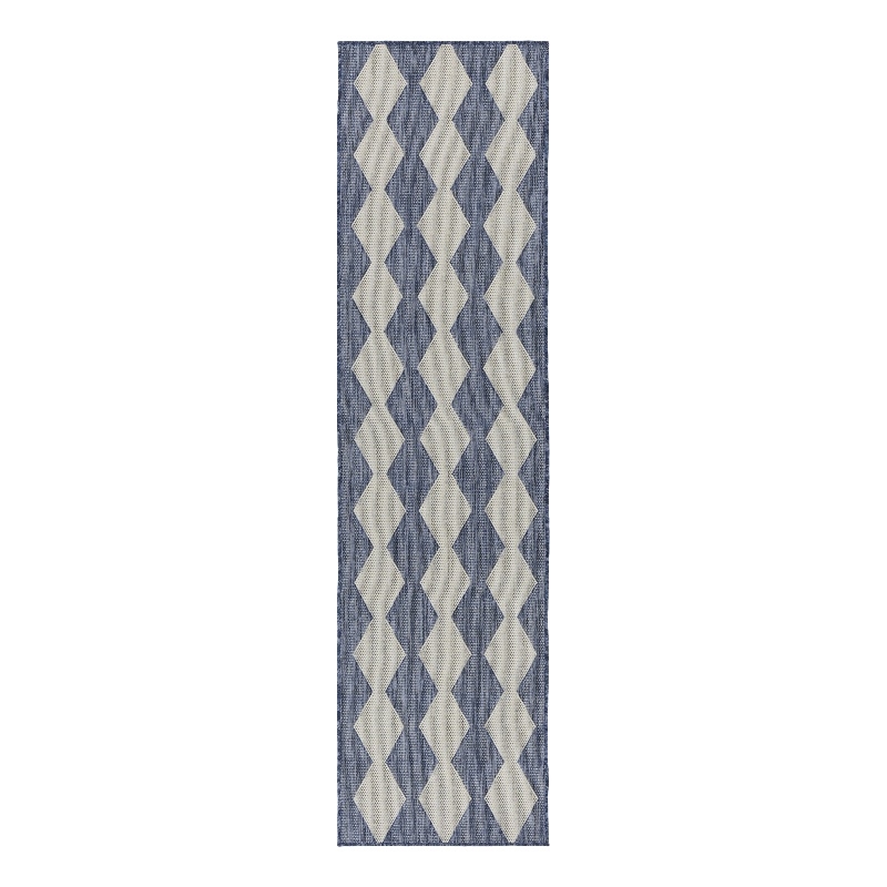 Nourison Home Positano 6' Runner Fabric Navy Blue Area Rug