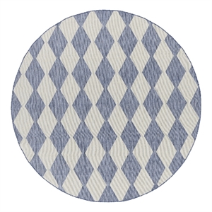 Nourison Home Positano 8' x Round Fabric Navy Blue Area Rug