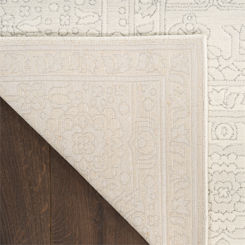 nourison home grace 8' x 10' polyester ivory light grey area rug
