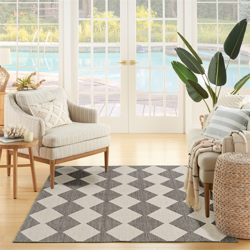 Nourison Home Positano 4' x 6' Fabric Charcoal Area Rug