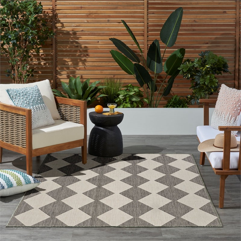 Nourison Home Positano 4' x 6' Fabric Charcoal Area Rug