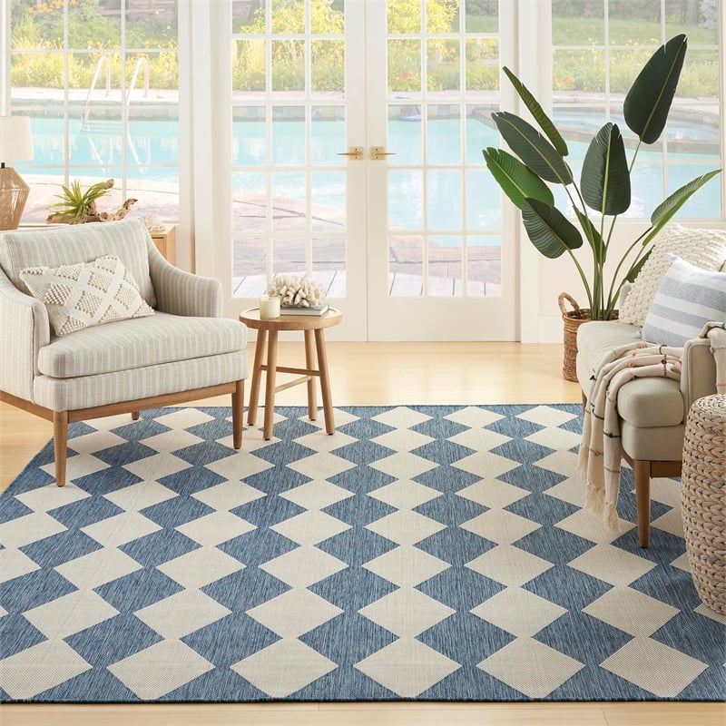 Nourison Home Positano 8' x 10' Fabric Navy Blue Area Rug