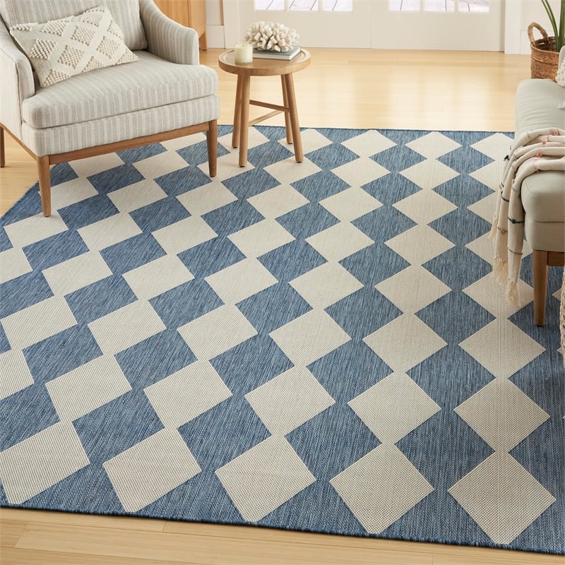 Nourison Home Positano 8' x 10' Fabric Navy Blue Area Rug