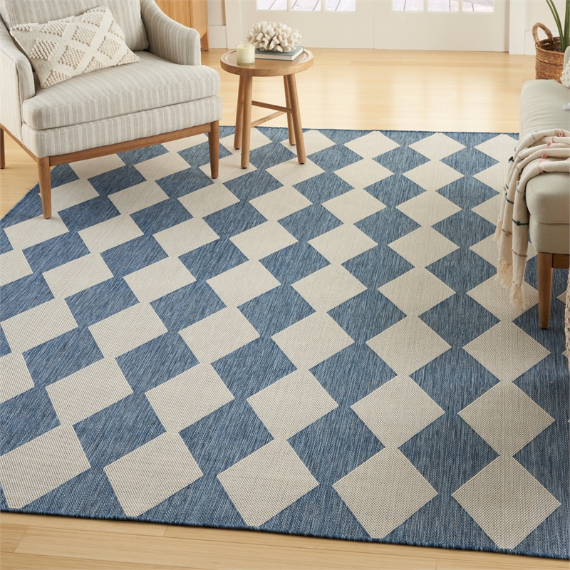 Nourison Home Positano 9' x 12' Fabric Navy Blue Area Rug