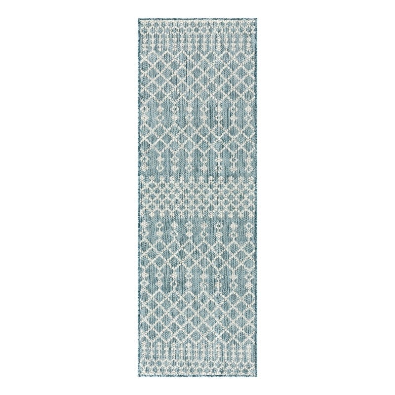 Nourison Home Positano 6' Runner Fabric Aqua Area Rug