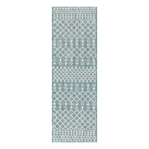 Nourison Home Positano 6' Runner Fabric Aqua Area Rug