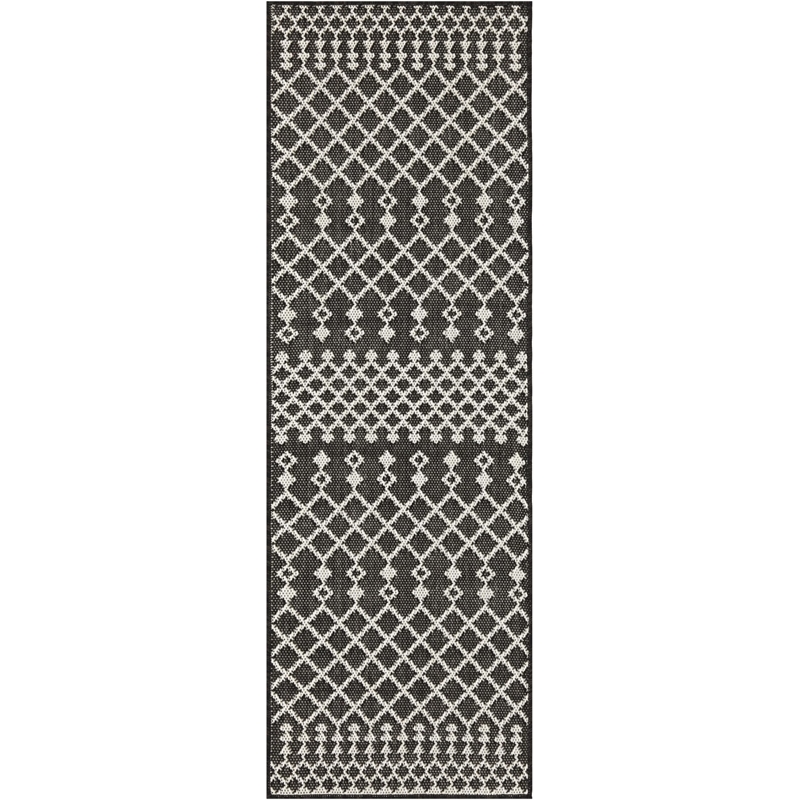 Nourison Home Positano 6' Runner Fabric Black Area Rug