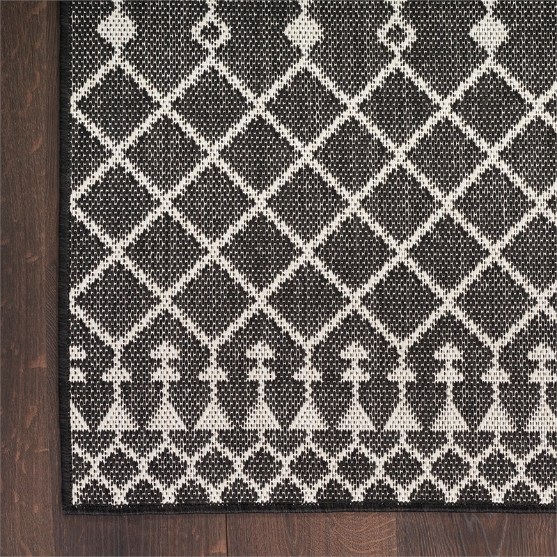 Nourison Home Positano 6' Runner Fabric Black Area Rug