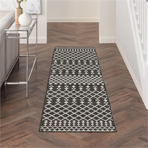 Nourison Home Positano 6' Runner Fabric Black Area Rug