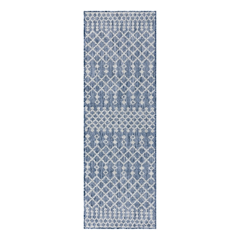 Nourison Home Positano 6' Runner Fabric Navy Blue Area Rug